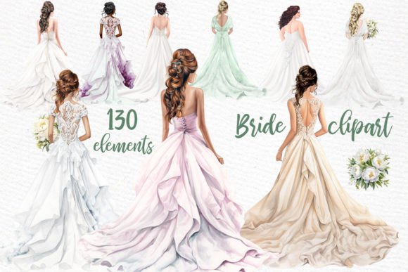 Beautiful Bride Clipart for Wedding Designs