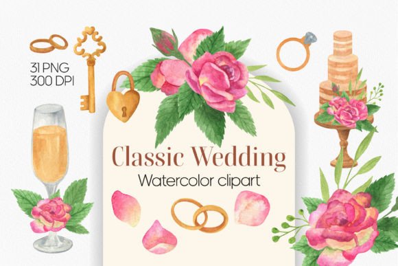 Classic Wedding Watercolor Clipart: A Designer's Guide to Romantic Assets