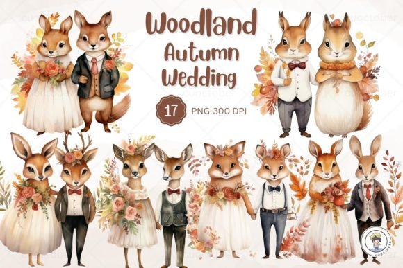 Crafting Enchanting Autumn Wedding Designs with Woodland Clipart