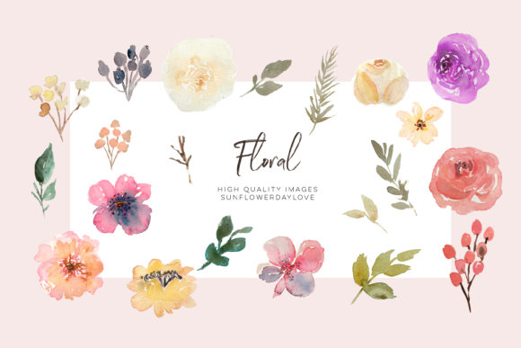 Elegant Wedding Clipart & Pink Flowers Clipart for Designers