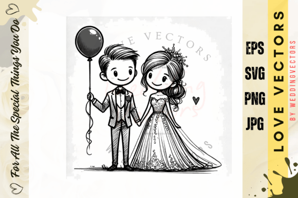Elevate Your Projects with Wedding Couple and Love Vectors - C3183