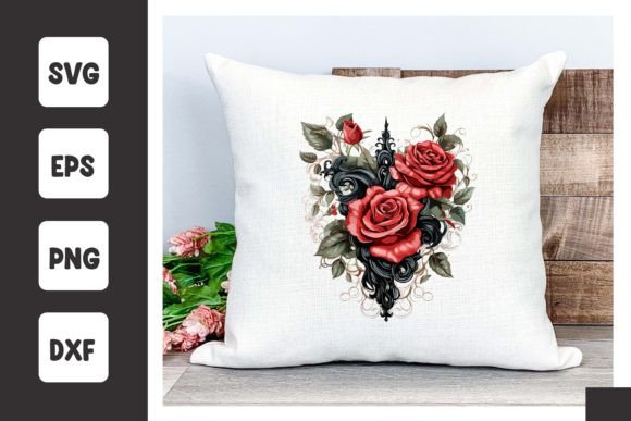 Elevate Your Wedding Crafts with Heart Rose SVG Designs