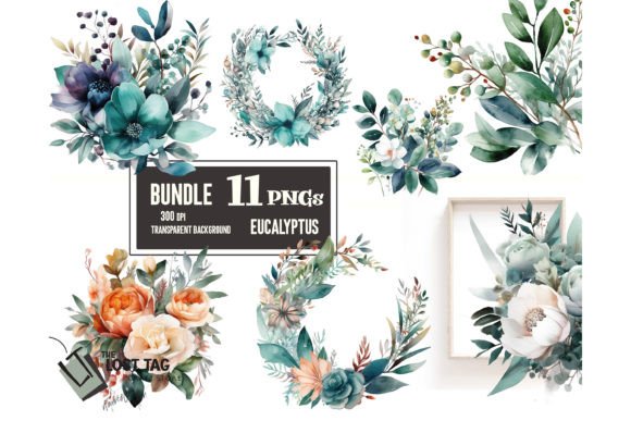 Eucalyptus Wreath Bouquet Wedding Png: Design Assets for Natural Branding