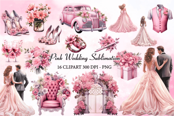 Pink Wedding Sublimation Clipart Bundle: Your Complete Guide