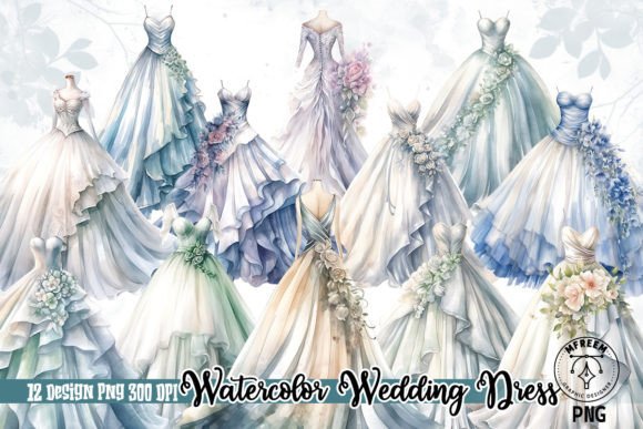 Watercolor Wedding Dress Sublimation: A Designer's Dream Asset
