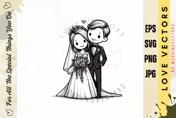 Wedding Couple and Love Vectors - C2665: A Modern Take on Romance