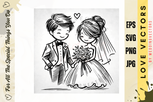 Wedding Couple and Love Vectors - C268: Designing Matrimonial Bliss