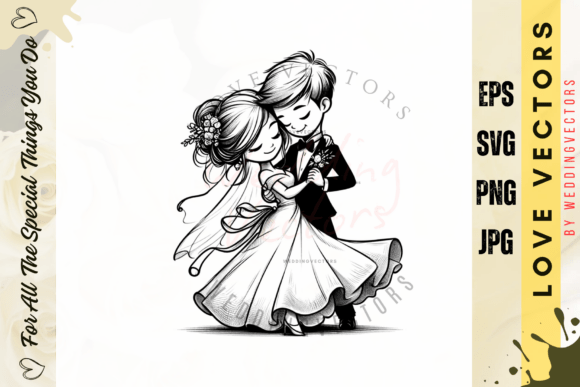 Wedding Couple and Love Vectors - C3107: A Modern Romance