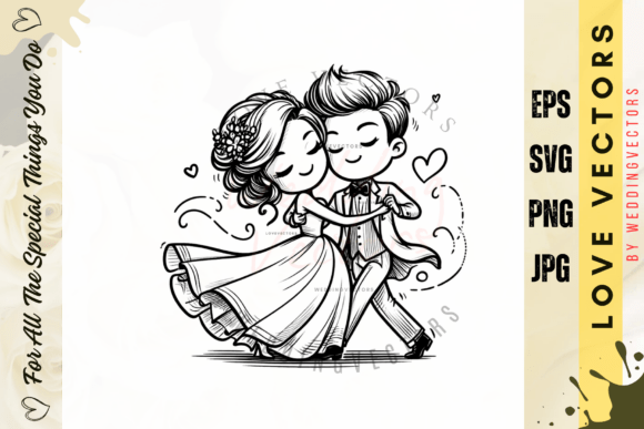 Wedding Couple and Love Vectors - C3121: A Guide to Romantic Design