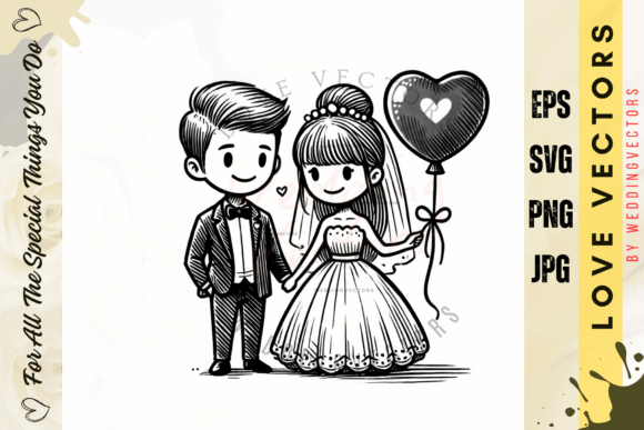 Wedding Couple and Love Vectors - C3132: Your Design Toolkit for Romance