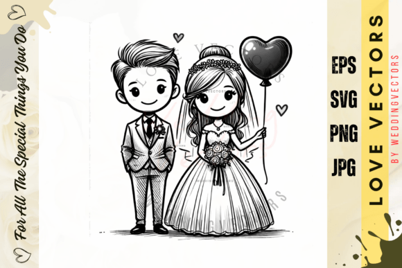 Wedding Couple and Love Vectors: C3154's Enduring Charm