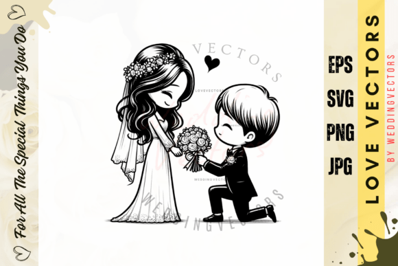 Wedding Couple and Love Vectors - C3157: A Designer's Romantic Toolkit