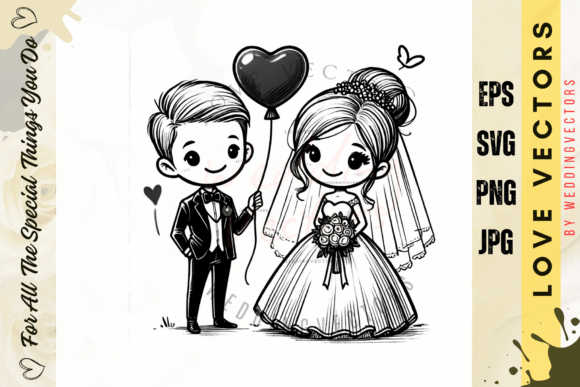 Wedding Couple and Love Vectors: Designing with Elegance