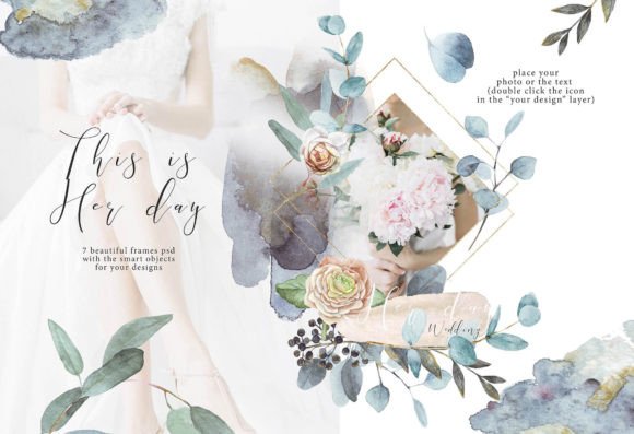 Wedding Frames Roses and Eucalyptus: A Designer’s Toolkit