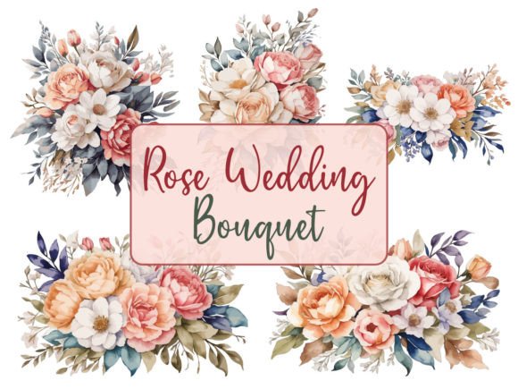 Wedding Rose Flower Watercolor Clipart: Elevate Your Creative Projects